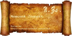 Nemcsek Zsanett névjegykártya