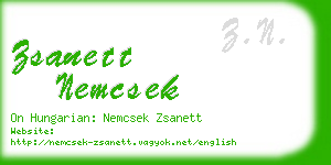 zsanett nemcsek business card